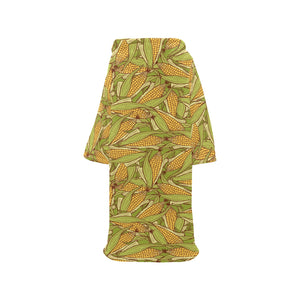 Corn Pattern Print Design 01 Blanket Robe with Sleeves