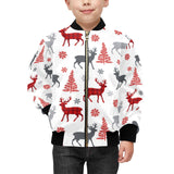Deer tree snowflakes chrismas pattern Kids' Boys' Girls' Bomber Jacket