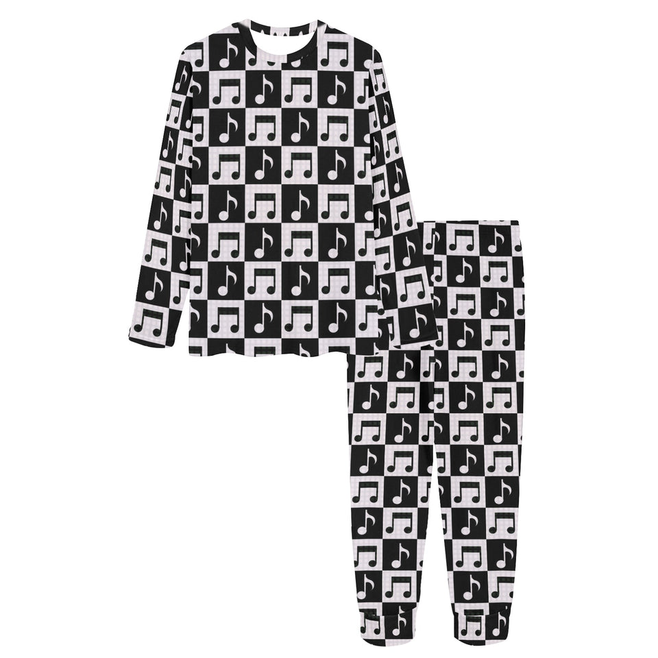 Music Notes Pattern Print Design 01 Women's All Over Print Pajama Set
