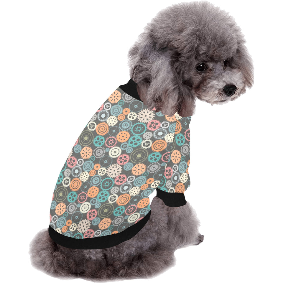 Gear Pattern Print Design 05 All Over Print Pet Dog Round Neck Fuzzy Shirt