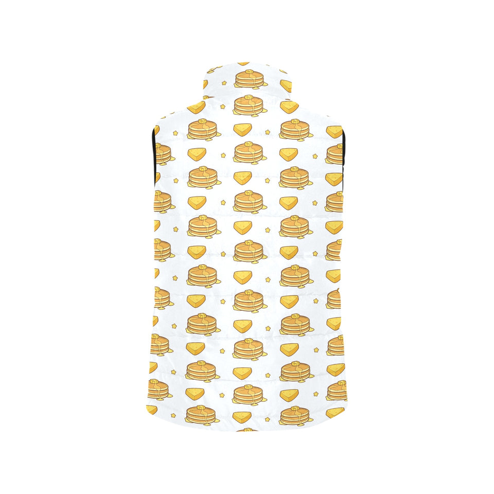 Pancake Pattern Print Design 03 Women's Padded Vest