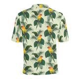 Beautiful parrot palm leaves pattern Men's All Over Print Polo Shirt