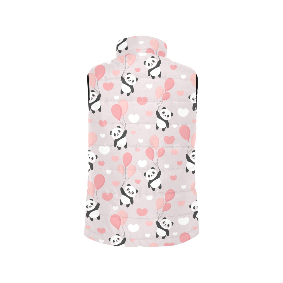 Cute panda ballon heart pattern Women's Padded Vest