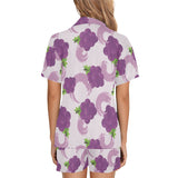 Cute Grape pattern Women's V-Neck Short Pajama Set