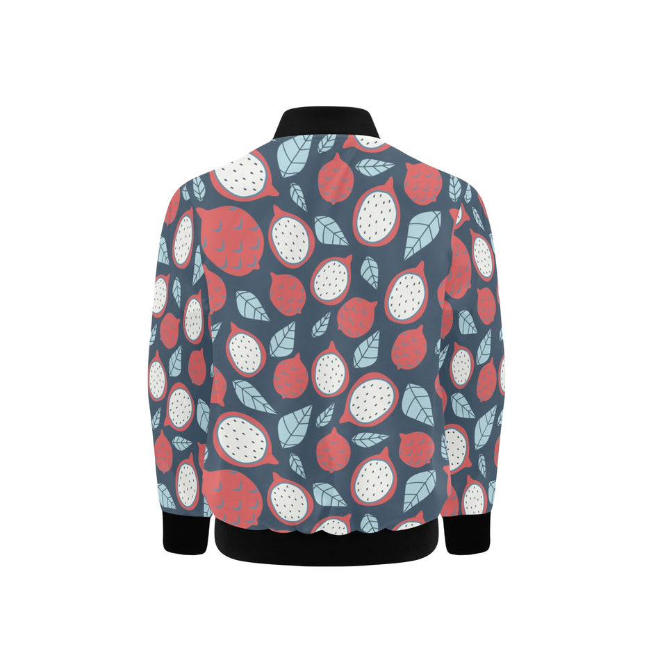 dragon fruits dark blue background Kids' Boys' Girls' Bomber Jacket