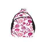 pink sketch tulip pattern All Over Print Chest Bag