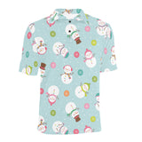 Cute snowman snowflake pattern Men's All Over Print Polo Shirt