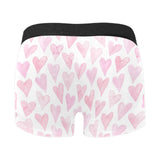 Watercolor pink heart pattern Men's All Over Print Boxer Briefs Men's Underwear