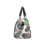 heliconia flowers, palm and monstera leaves Travel Bag