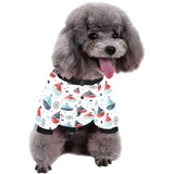 Cute color paper sailboat pattern All Over Print Pet Dog Round Neck Fuzzy Shirt