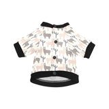 Llama Alpaca pattern All Over Print Pet Dog Round Neck Fuzzy Shirt