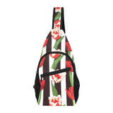 red and white tulips pattern All Over Print Chest Bag
