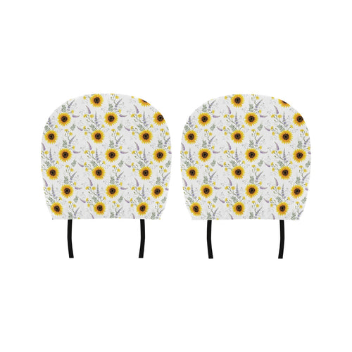 beautiful sunflowers pattern Car Headrest Cover