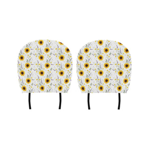 beautiful sunflowers pattern Car Headrest Cover