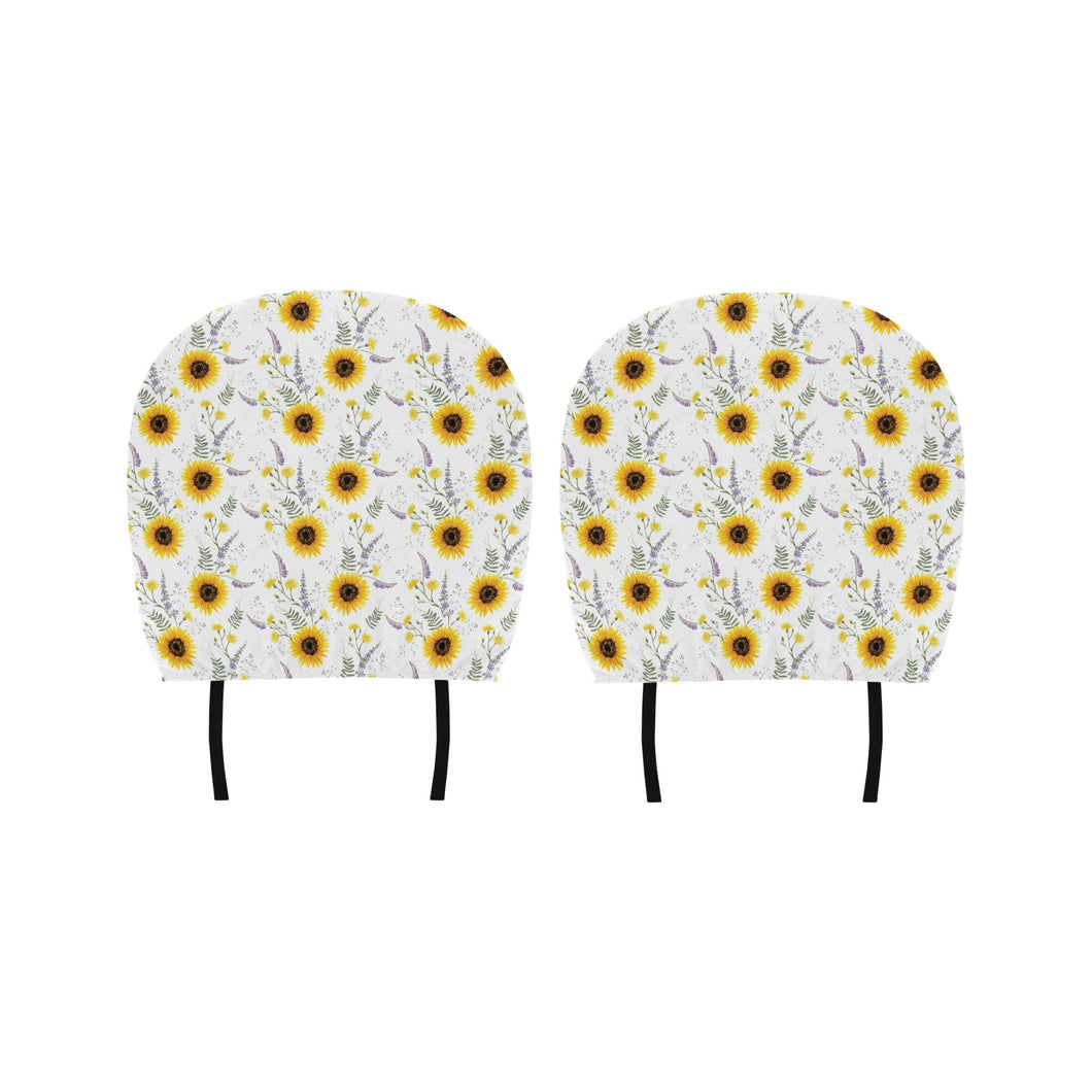 beautiful sunflowers pattern Car Headrest Cover