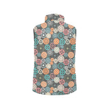 Gear Pattern Print Design 05 Women's Padded Vest