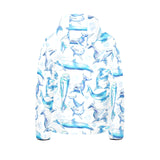 Watercolor dolphin pattern Kids' Boys' Girls' Padded Hooded Jacket