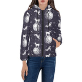 Chihuahua space helmet. astronaut pattern Women's Padded Hooded Jacket