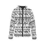 Camel polynesian tribal pattern Women's Padded Hooded Jacket