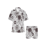 Classic vintage clock pattern Women's V-Neck Short Pajama Set