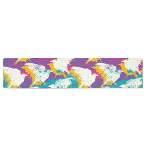 Colorful crow illustration pattern Table Runner