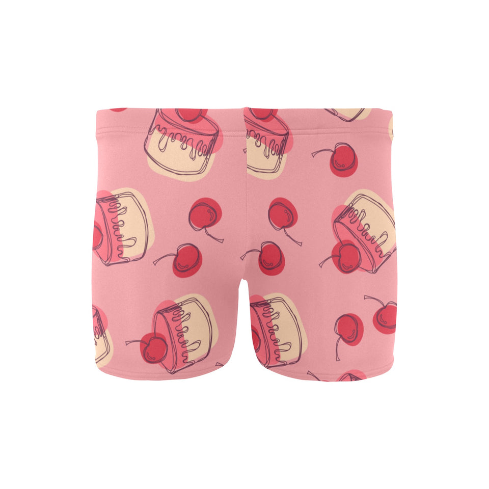 Cake cherry pattern Men's Swimming Trunks