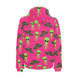 Alien Pattern Print Design 03 Men's Padded Hooded Jacket