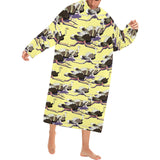 Ostrich Pattern Print Design 04 Blanket Robe with Sleeves