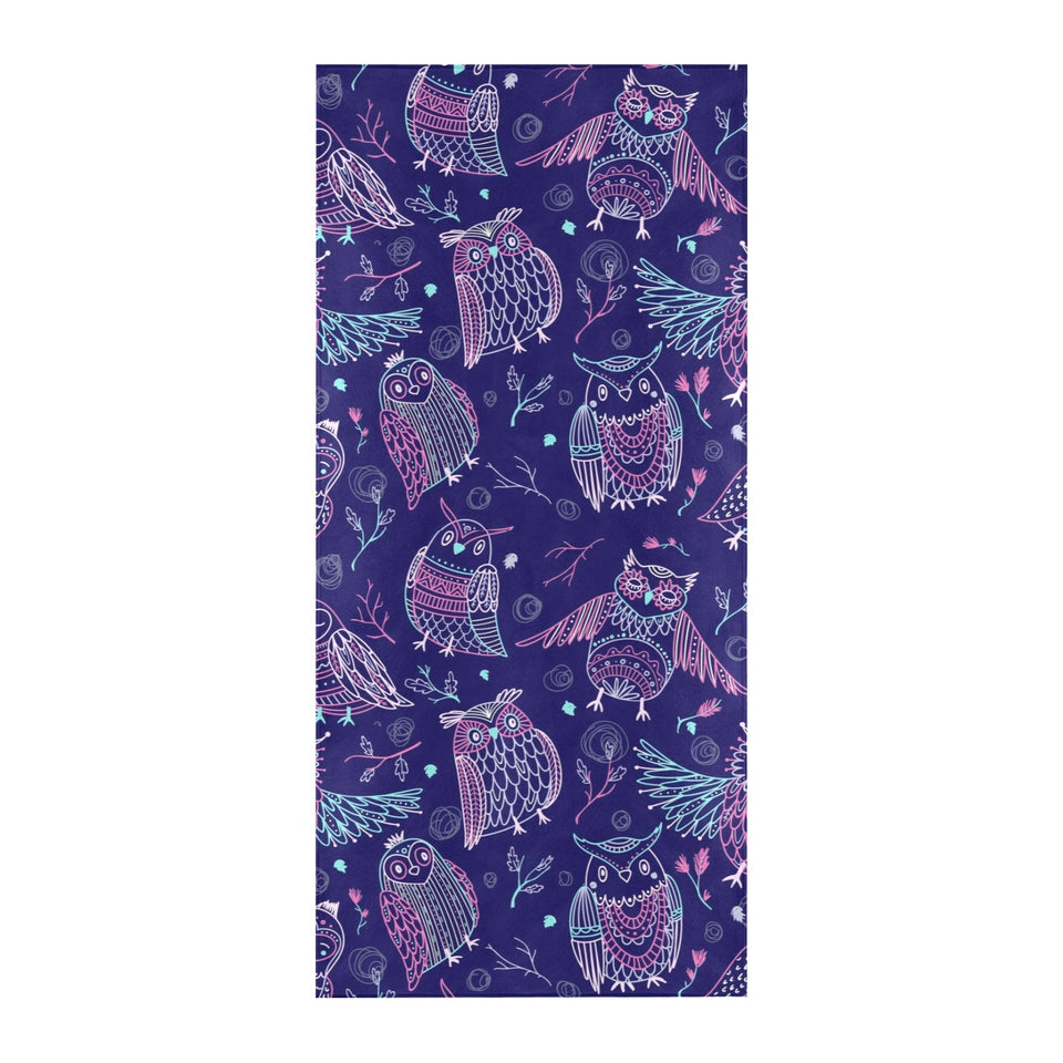 Cute owls pattern boho style ornament Beach Towel