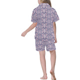 Indian Batik Style pattern Kids' Boys' Girls' V-Neck Short Pajama Set