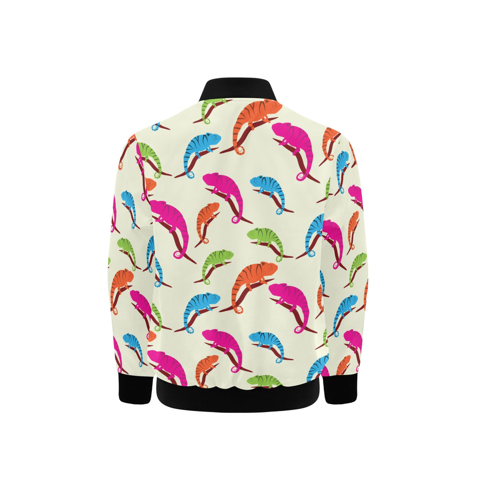 Colorful Chameleon lizard pattern Kids' Boys' Girls' Bomber Jacket