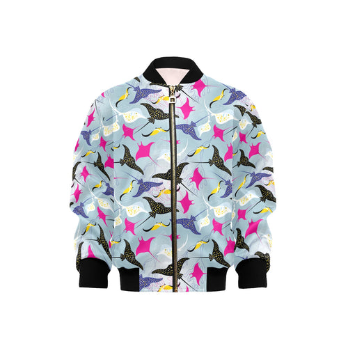 Stingray Pattern Print Design 01 Kids' Boys' Girls' Bomber Jacket