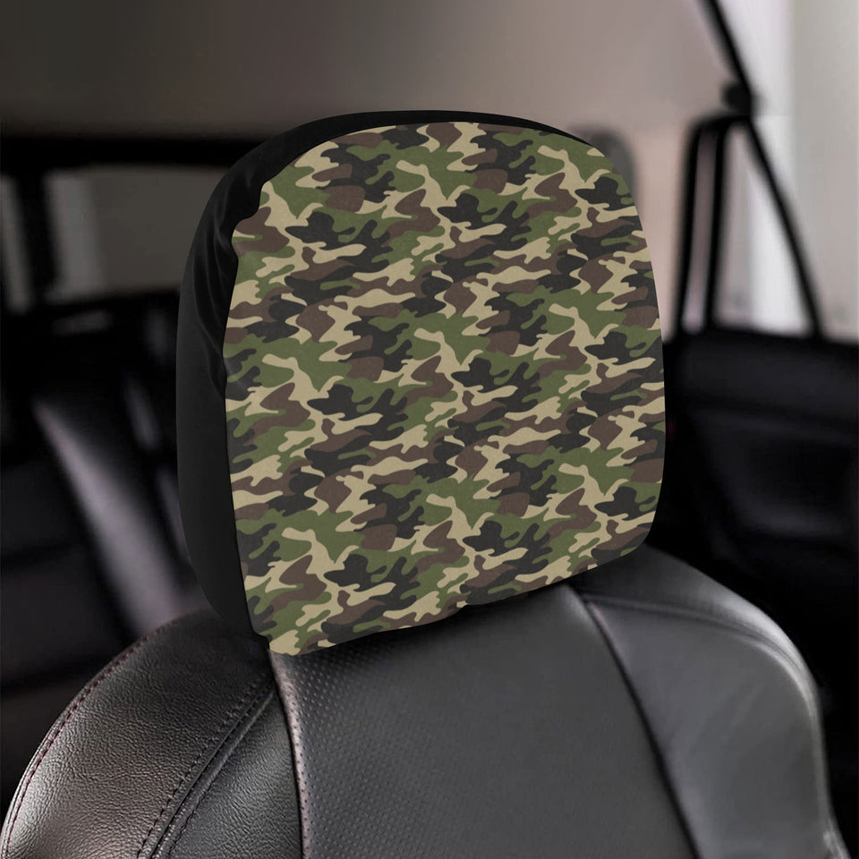Dark Green camouflage pattern Car Headrest Cover