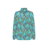 Surfboard Pattern Print Design 05 Women's Long Sleeve Polo Shirt