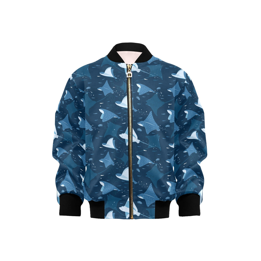 Stingray Pattern Print Design 04 Kids' Boys' Girls' Bomber Jacket