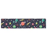 colorful space pattern planet star Table Runner