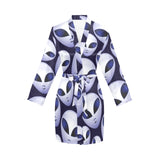 Alien Pattern Print Design 01 Women's Long Sleeve Belted Night Robe