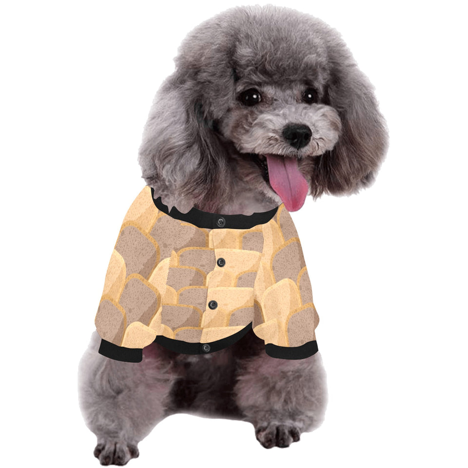 Bread Toast Pattern Print Design 04 All Over Print Pet Dog Round Neck Fuzzy Shirt