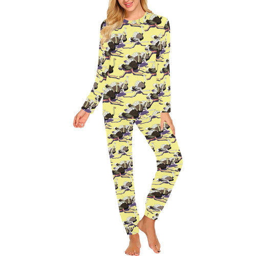 Ostrich Pattern Print Design 04 Women's All Over Print Pajama Set