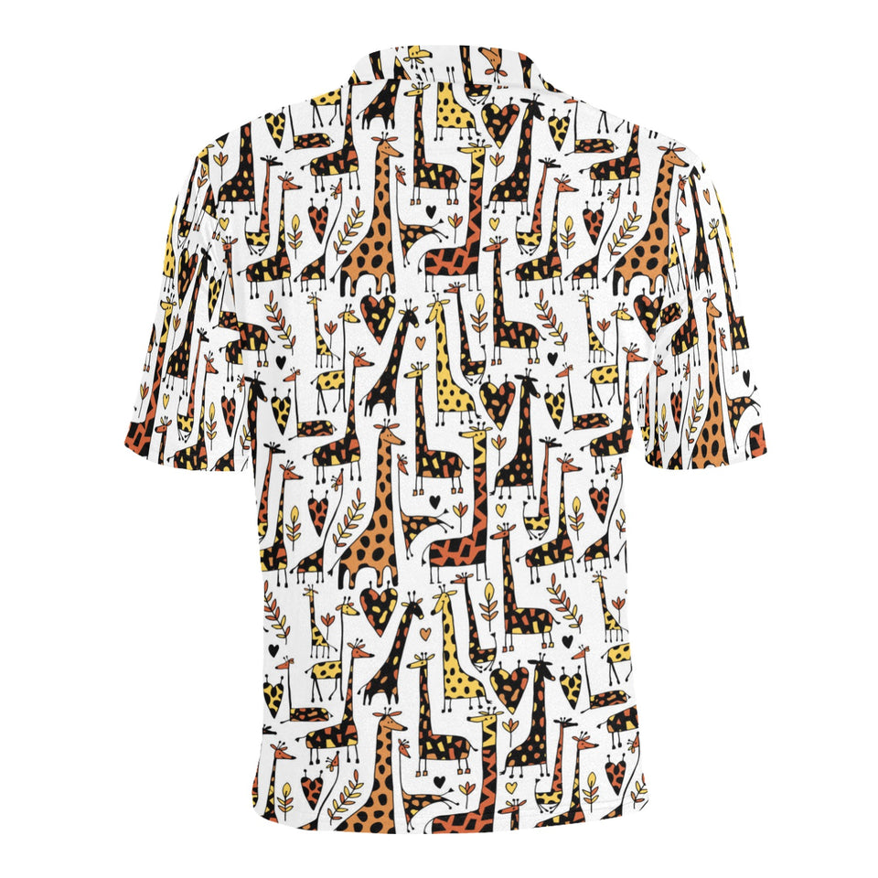 Giraffe Pattern Print Design 05 Men's All Over Print Polo Shirt