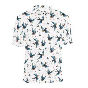 Swallow Pattern Print Design 04 Men's All Over Print Polo Shirt