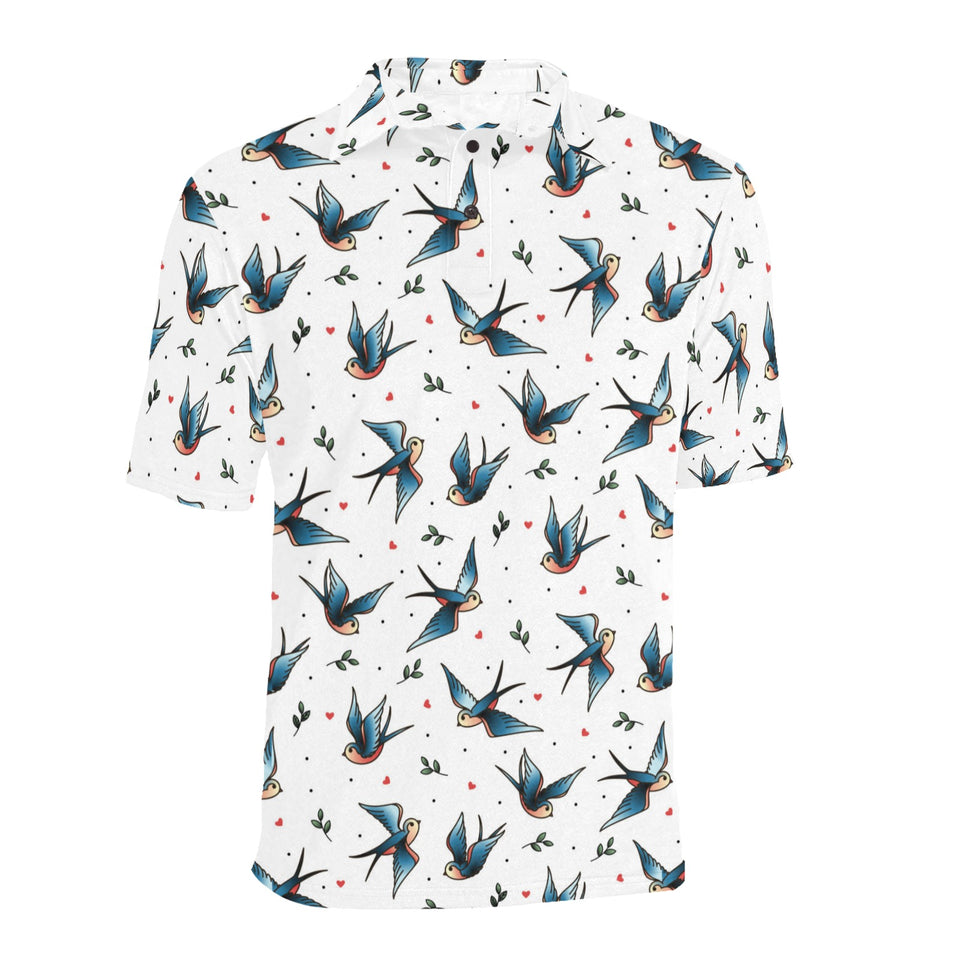 Swallow Pattern Print Design 04 Men's All Over Print Polo Shirt