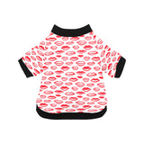 Lips Pattern Print Design 05 All Over Print Pet Dog Round Neck Fuzzy Shirt