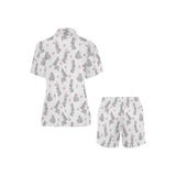 Watercolor cute rabbit pattern Women's V-Neck Short Pajama Set