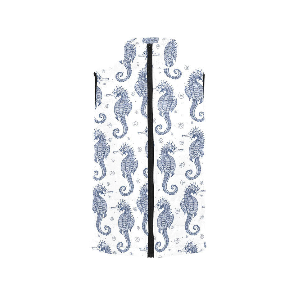 Seahorse pattern background Women's Padded Vest
