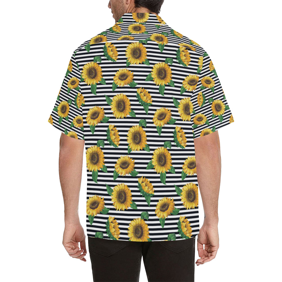 sunflowers ribbon background Men's All Over Print Hawaiian Shirt