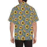 sunflowers ribbon background Men's All Over Print Hawaiian Shirt