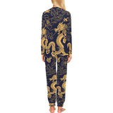 Gold dragon pattern Women's All Over Print Pajama Set