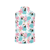 Toucan tropical flower leave pattern Women's Padded Vest