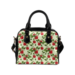 Red apples leaves pattern Shoulder Handbag